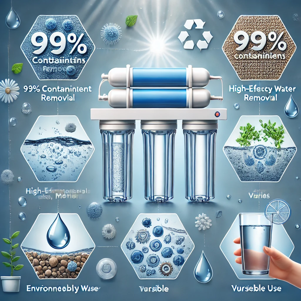 Sistem Reverse Osmosis yang dipasang di dapur untuk menyediakan air minum yang bersih dan murni