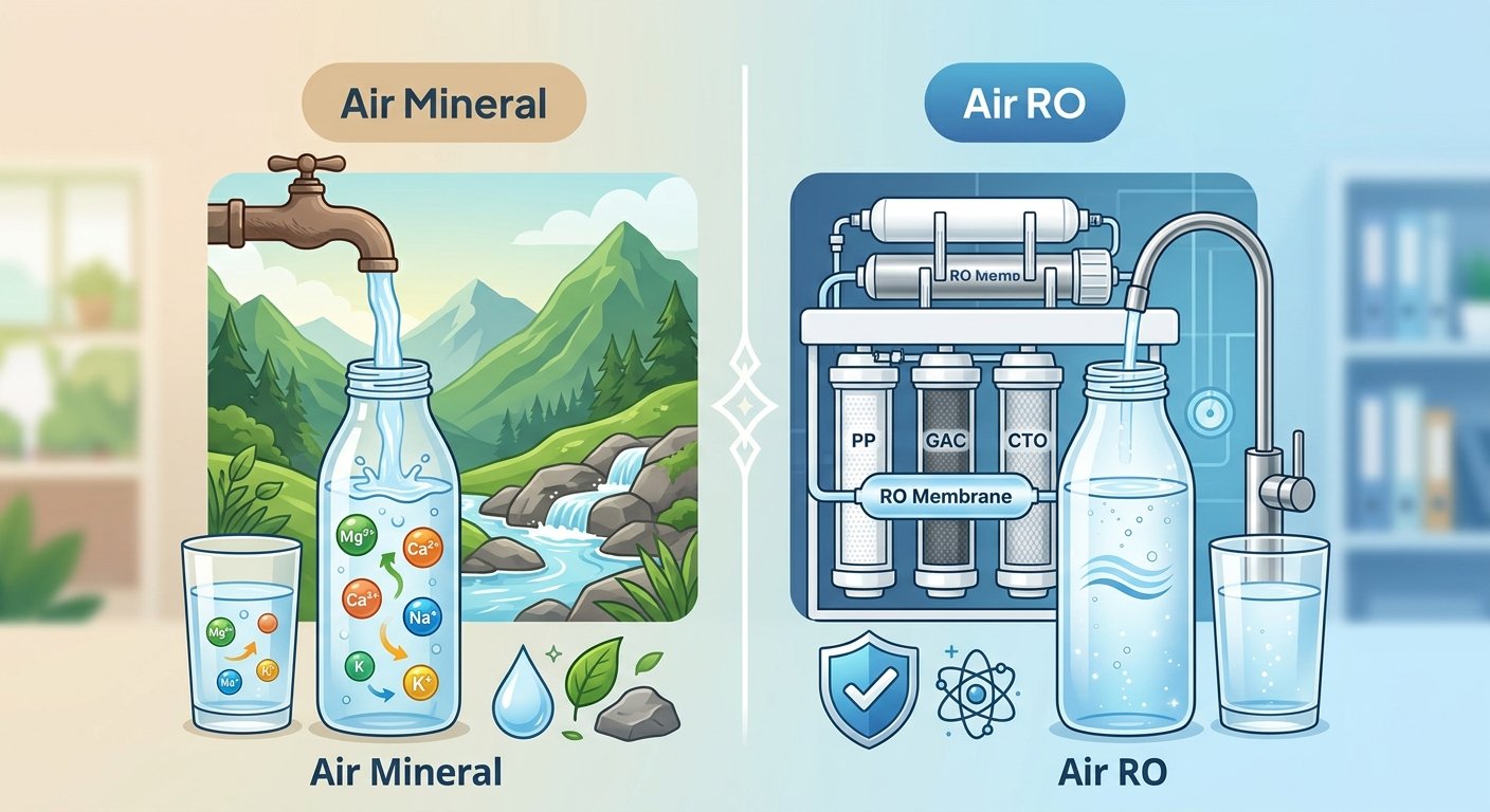 Perbandingan air mineral dan air RO untuk kebutuhan air minum
