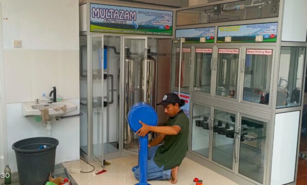 Pemasangan depot air minum isi ulang Multazam oleh AZS Water Filter di Wonosobo