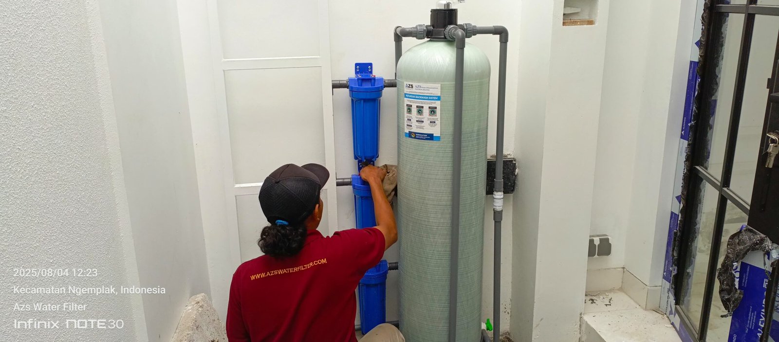 Filter air tabung untuk mengatasi air rumah berkapur