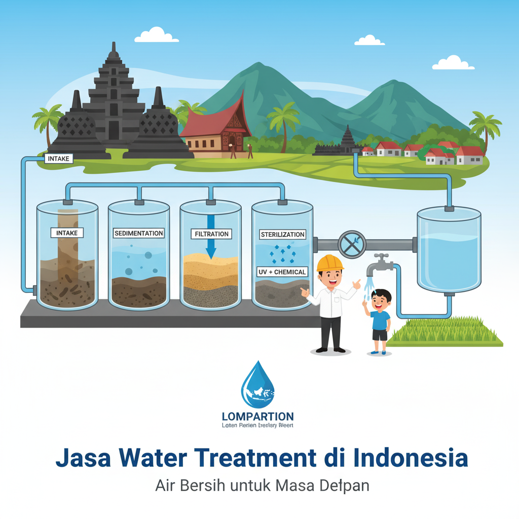 Jasa water treatment profesional untuk rumah, kantor, dan industri oleh AZS Water Filter di Indonesia