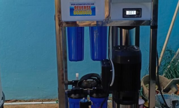 Pemasangan mesin RO 2000 GPD dengan autoflush dan tandon stainless T1000L di MBG Yayasan Yatra Karuna Dharma Purworejo oleh AZS Water Filter