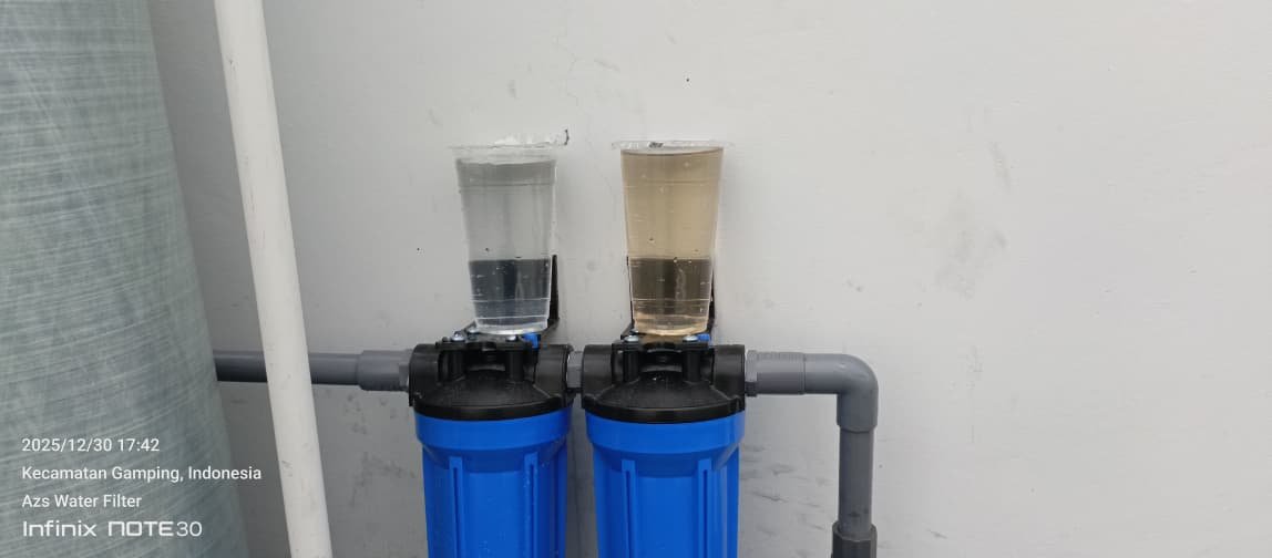hasil air jernih setelah pasang filter air toren