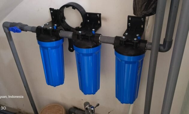 Pemasangan filter penjernih air di cafe Yogyakarta