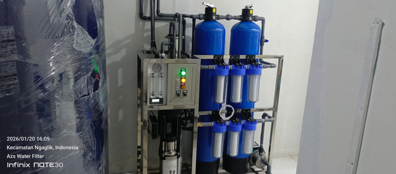 Pemasangan Mesin RO 2000 GPD di Ngaglik, Sleman oleh teknisi AZS Water Filter