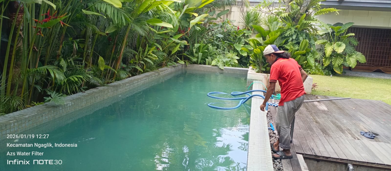 pemasangan filter kolam oleh AZS Water Filter