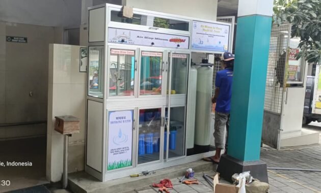 Pemasangan paket DAMIU mineral minimalis di Masjid Al-Fatah