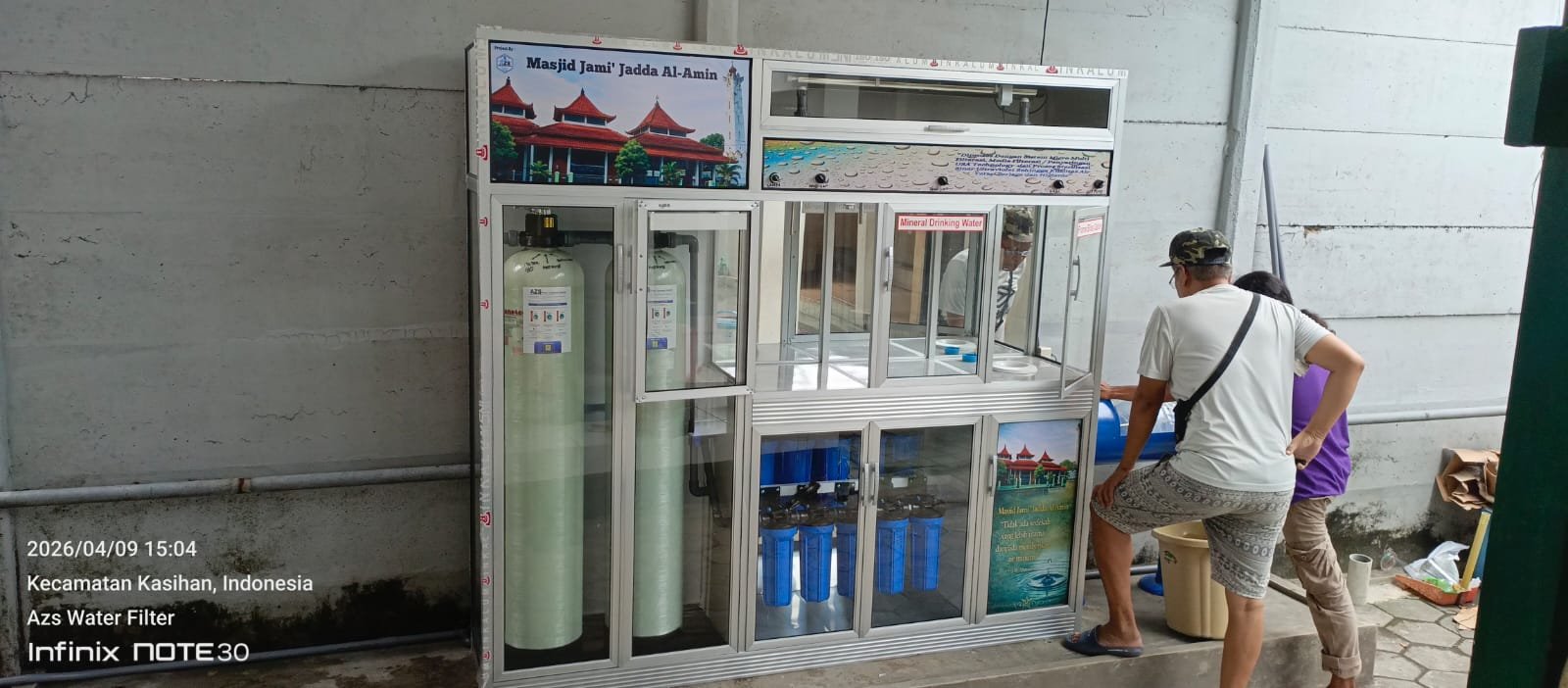 pemasangan paket DAMIU minimalis di masjid