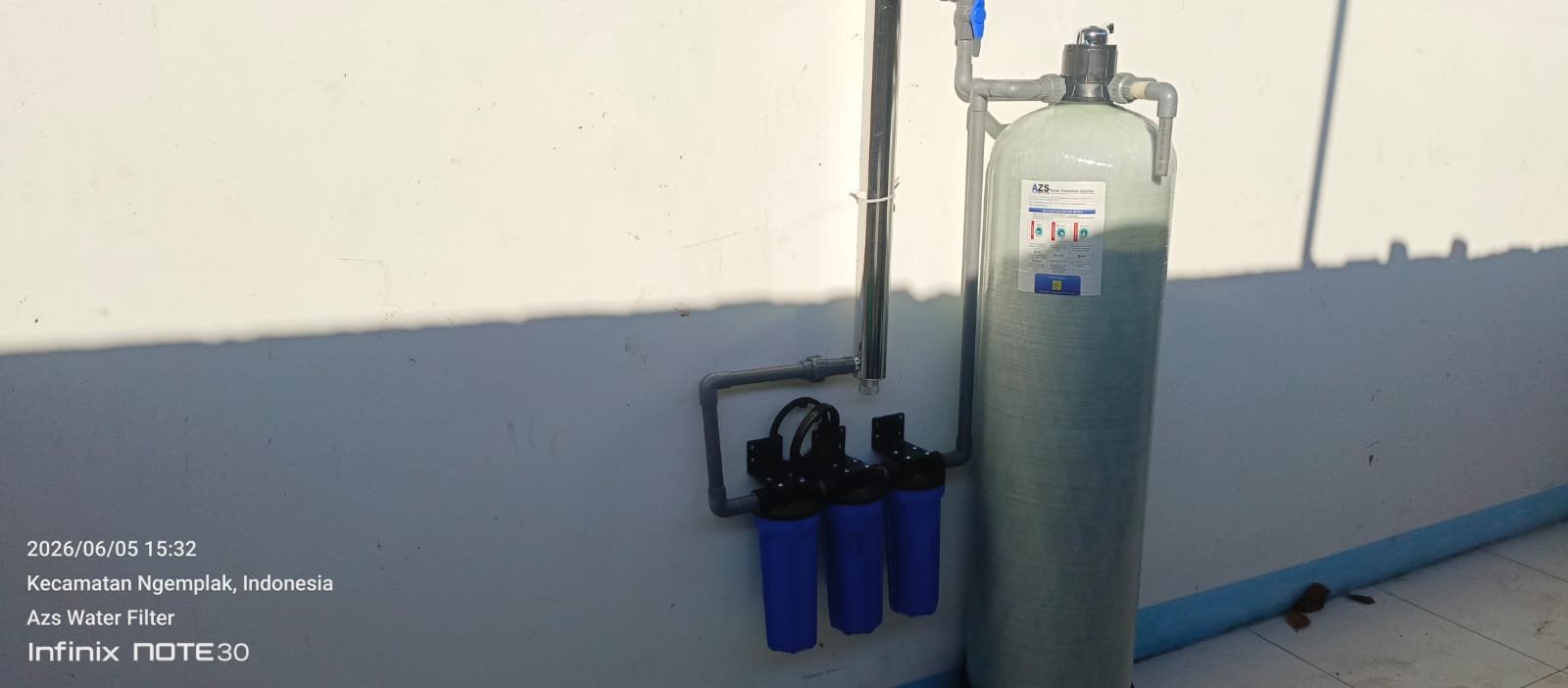 Pemasangan Filter Air Dapur MBG di SPPG Bimomartani 2, Kecamatan Ngemplak, Sleman.