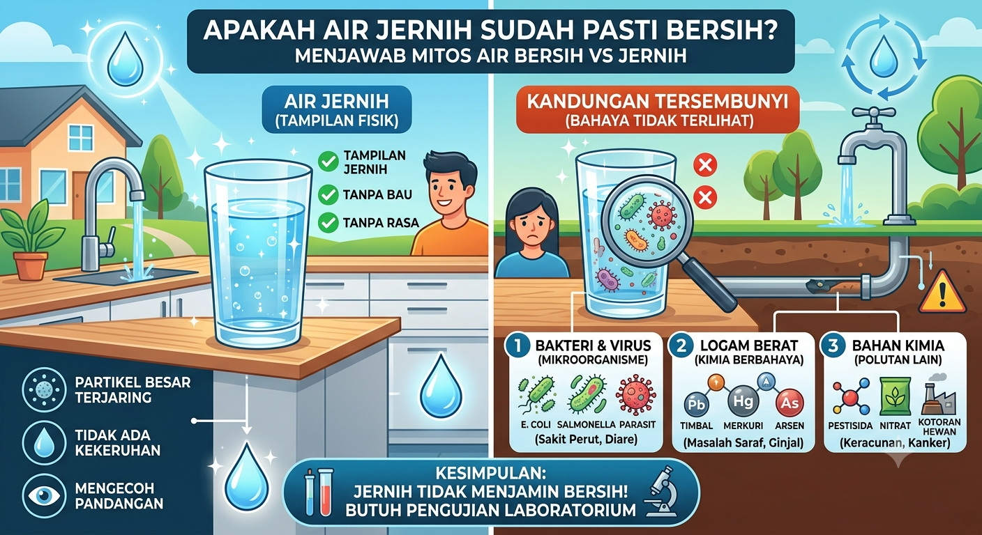 Apakah air jernih sudah pasti bersih? belum tentu