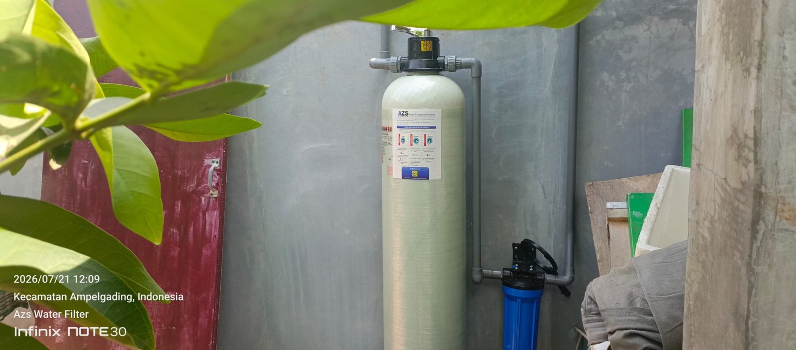 Pemasangan filter penjernih air 1054 di Pemalang Jawa Tengah untuk mengatasi air keruh, kuning, dan berlumut.