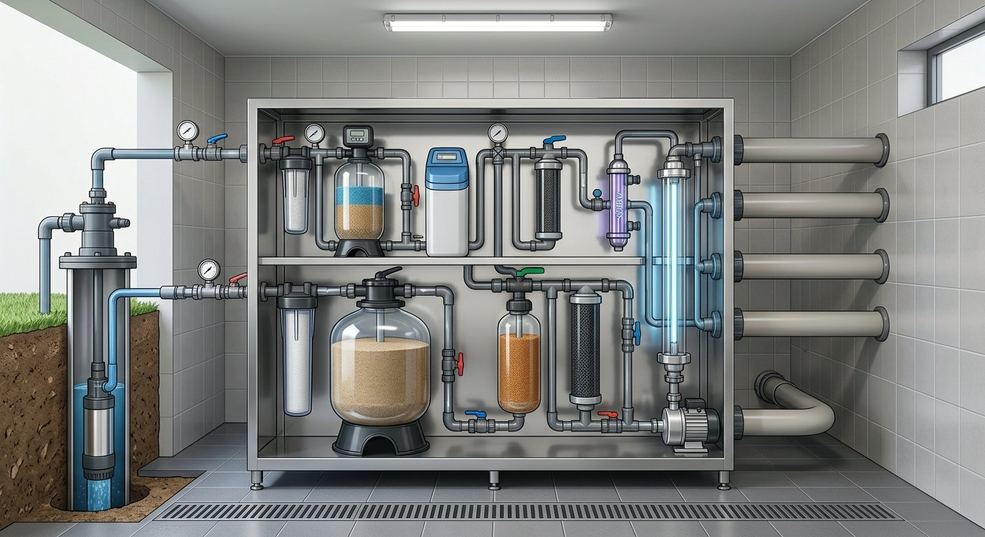 Filter air untuk villa untuk kebutuhan kamar, dapur, dan kolam
