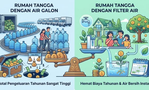 perhitungan biaya air galon per tahun