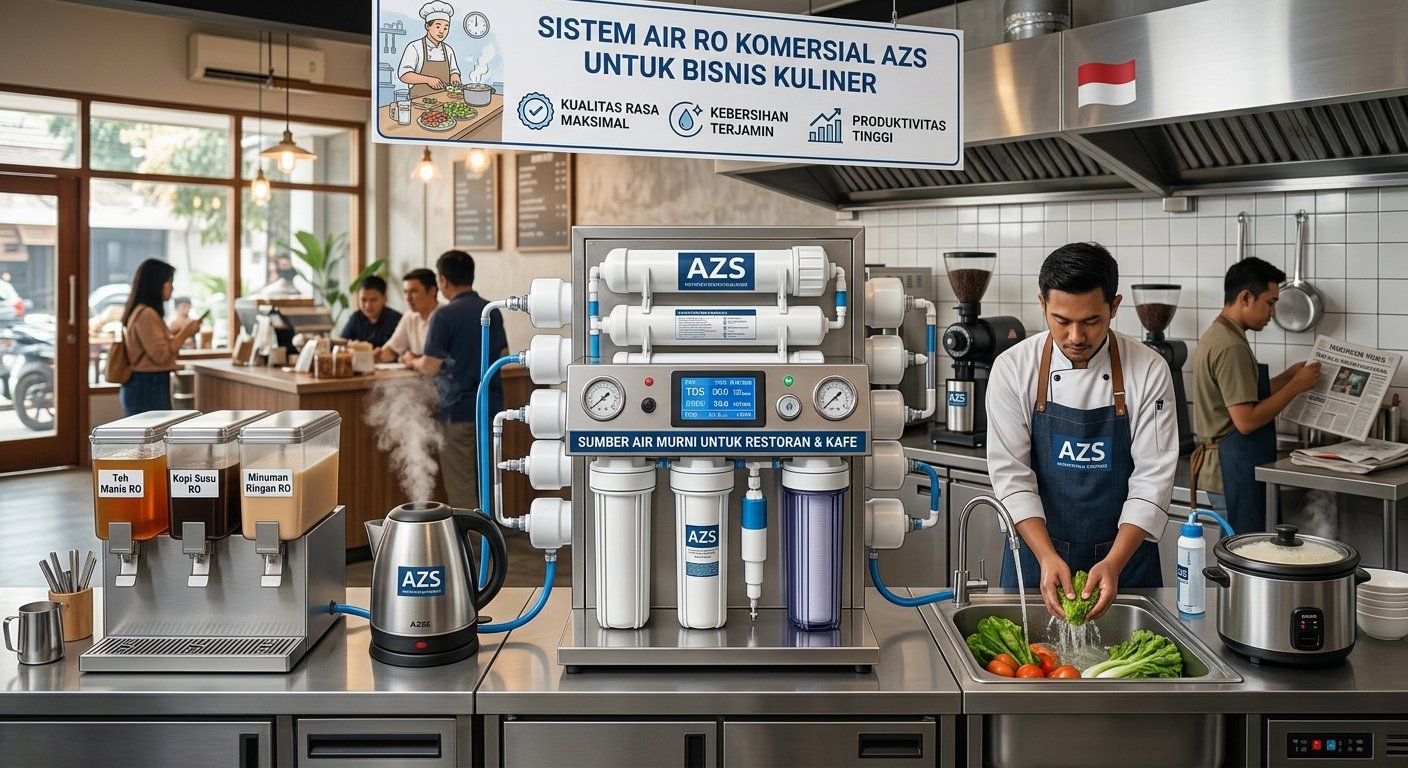 Tidak Semua Air Sama, Inilah Mengapa Mesin RO AZS Water Filter Jadi Standar Mutu untuk Bisnis Kuliner dan Kopi karena AZS Punya Kualitas