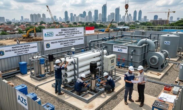 Tim AZS Water Filter melakukan instalasi sistem filtrasi air skala industri